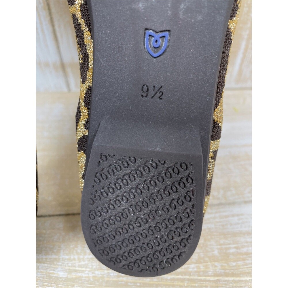 Rothy's The Point II Metallic Cat Leopard Print Slip On Flat Shoes Size 9.5 - Picture 10 of 10